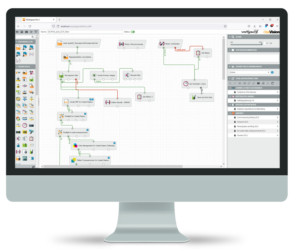 Prozessautomation OneVision Software Benutzeroberfläche