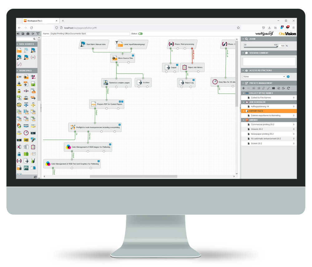 Workflow Management Wide Format Printing User Interface