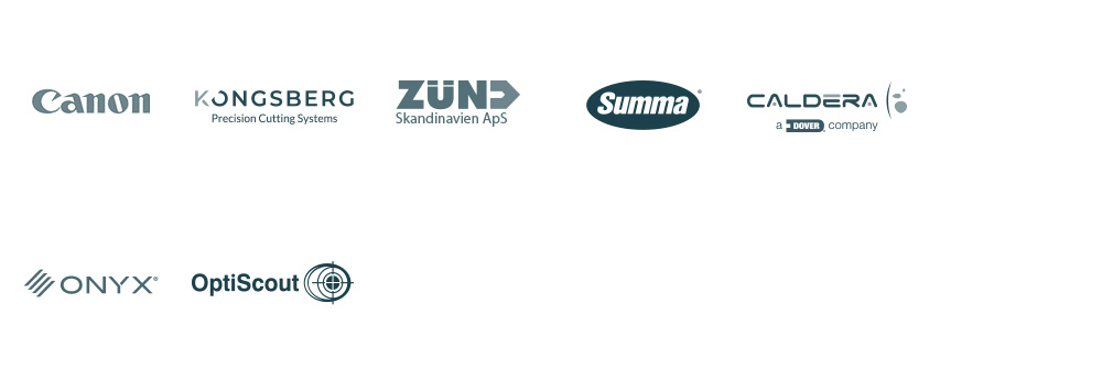 Großformatdruck Partner Canon, Kongsberg, Zünd, Summa, Caldera, Onyx, Optiscout